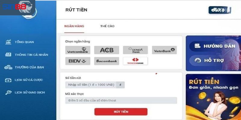 Đa dạng phương thức nạp tiền tại Sin88